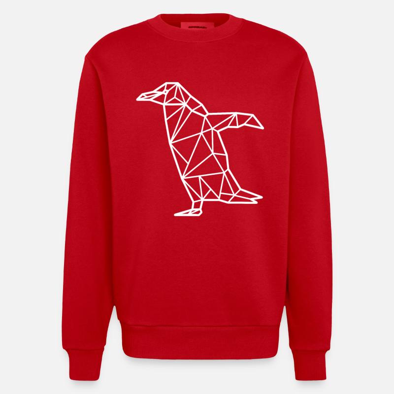 Polygone de pingouin - Sweat bio épais oversize fabriqué en UE - rouge