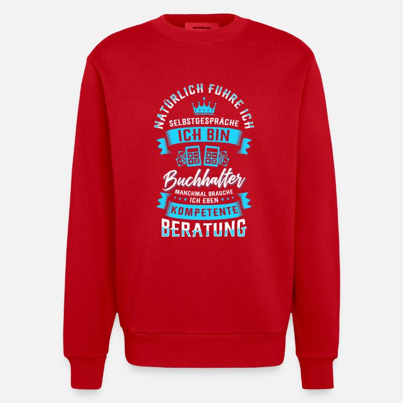 Buchhalterin Spruch - Heavyweight Oversized Organic Crew Neck Made in EU - Rot