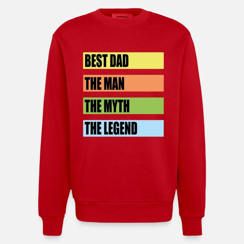 Bester Papa Sprüche - Heavyweight Oversized Organic Crew Neck Made in EU - Rot