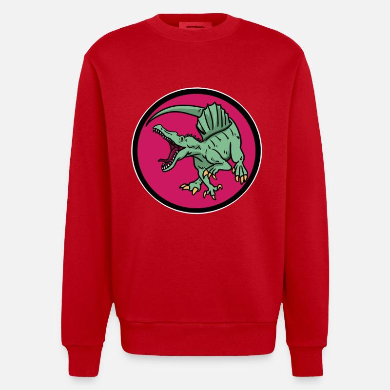 Logo Dino - Sweat bio épais oversize fabriqué en UE - rouge