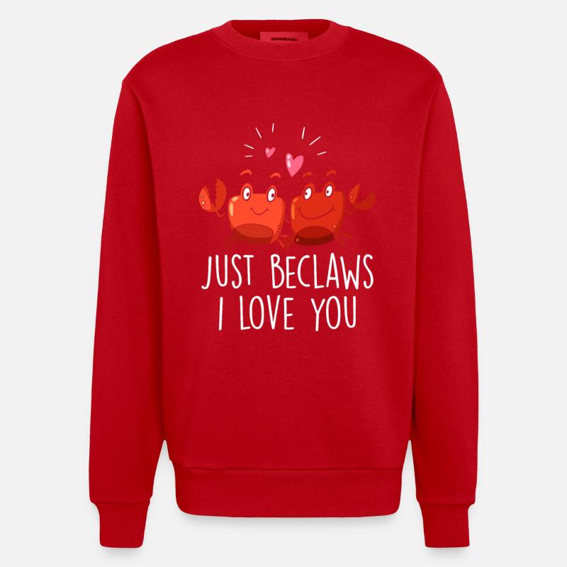 Citation de crabe drôle - Sweat bio épais oversize fabriqué en UE - rouge