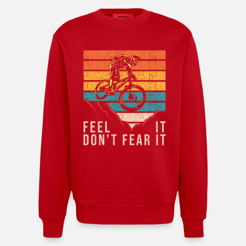 Vélo de descente vélo - Sweat bio épais oversize fabriqué en UE - rouge
