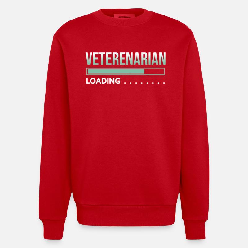 Tierarzt laoding - Heavyweight Oversized Organic Crew Neck Made in EU - Rot
