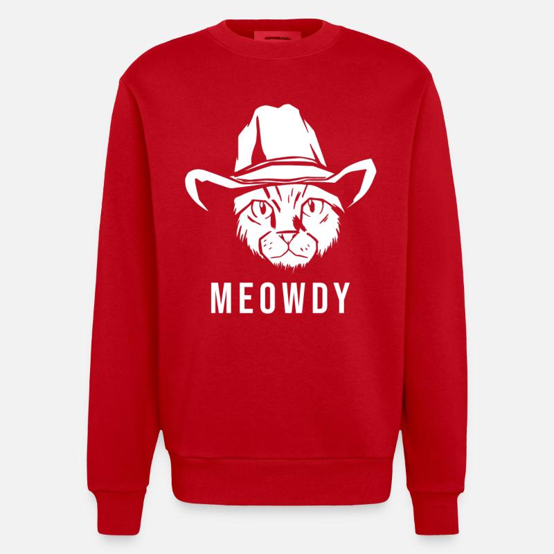 Meowdy Chat - Sweat bio épais oversize fabriqué en UE - rouge
