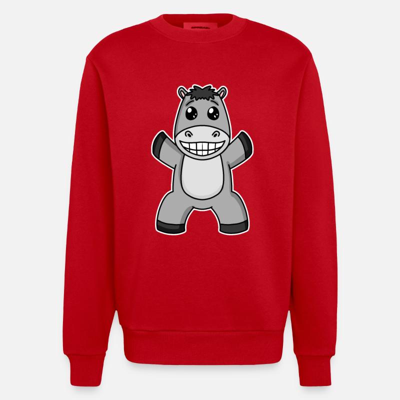 L’âne - Sweat bio épais oversize fabriqué en UE - rouge