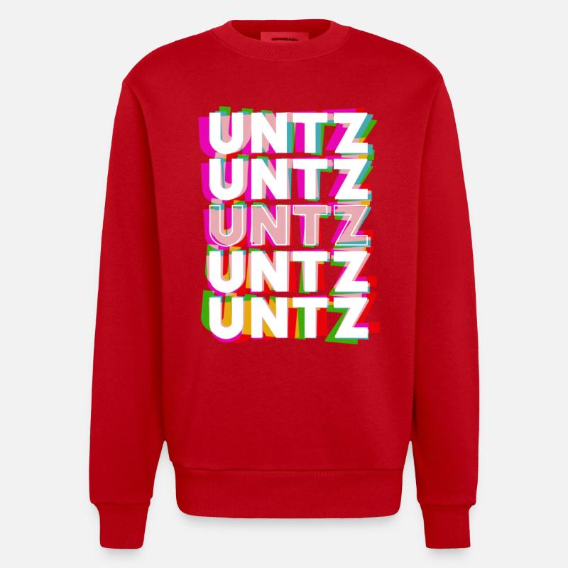 Untz Untz Untz Techno Raver - Sweat bio épais oversize fabriqué en UE - rouge