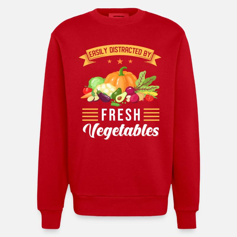 Gemüse Spruch Vegetarier Geschenk - Heavyweight Oversized Organic Crew Neck Made in EU - Rot