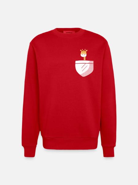 Girafe mignonne - Sweat bio épais oversize fabriqué en UE - rouge