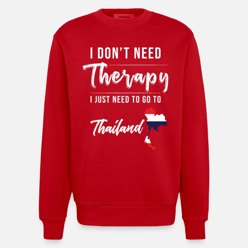 Thaimaan loma sanoen Thaimaa - Heavyweight Oversized Organic Crew Neck Made in EU - punainen