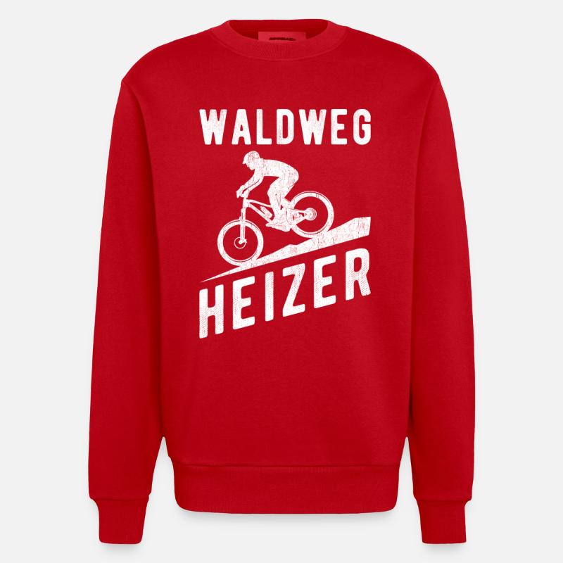 Downhill Waldweg Heizer - Heavyweight Oversized Organic Crew Neck Made in EU - Rot