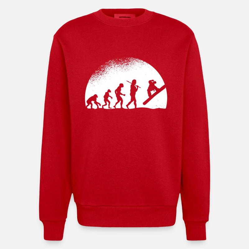 Evolution Snowboarding - Sweat bio épais oversize fabriqué en UE - rouge