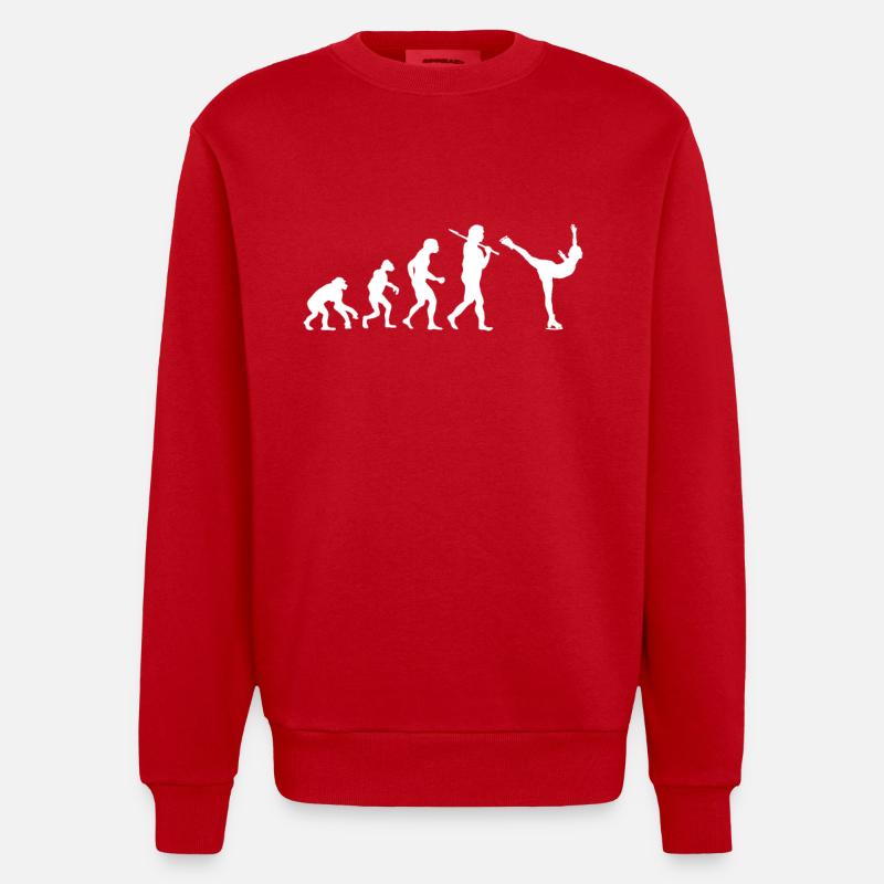 Evolution figure skating - Heavyweight Oversized Organic Crew Neck Made in EU - red