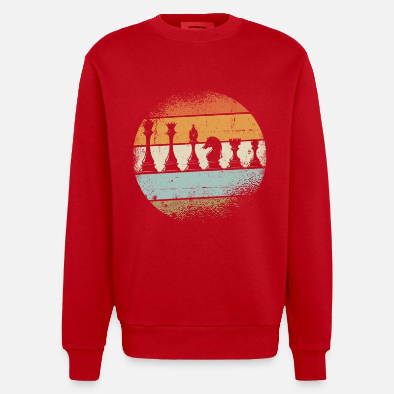 Schach Geschenk - Heavyweight Oversized Organic Crew Neck Made in EU - Rot