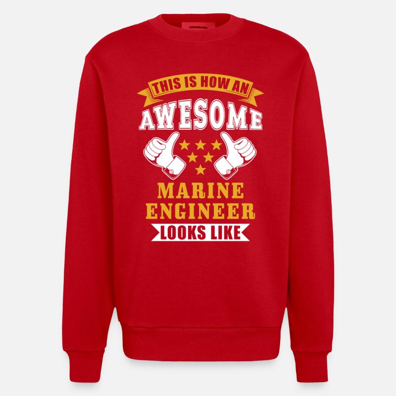Schiffsingenieur Geschenk - Heavyweight Oversized Organic Crew Neck Made in EU - Rot