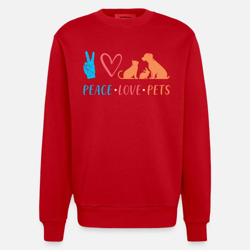 Animaux Animaux De compagnie Amour - Sweat bio épais oversize fabriqué en UE - rouge