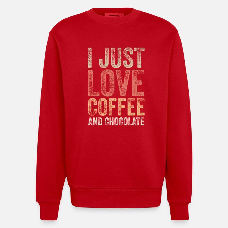 Schoko und Kaffee - Heavyweight Oversized Organic Crew Neck Made in EU - Rot