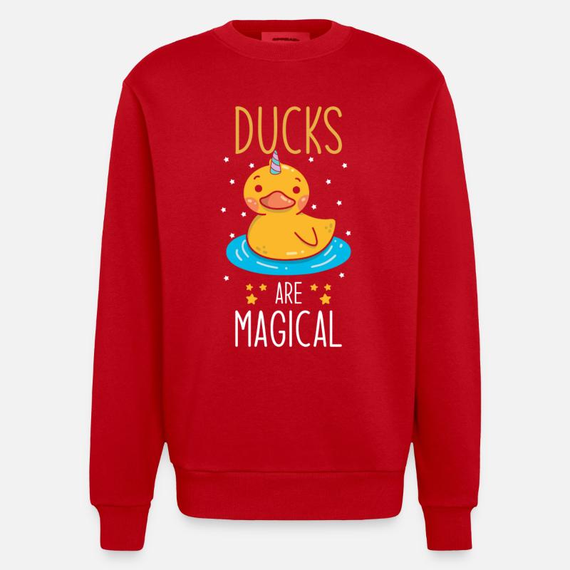 Duck Saying - Heavyweight Oversized Organic Crew Neck Made in EU - red