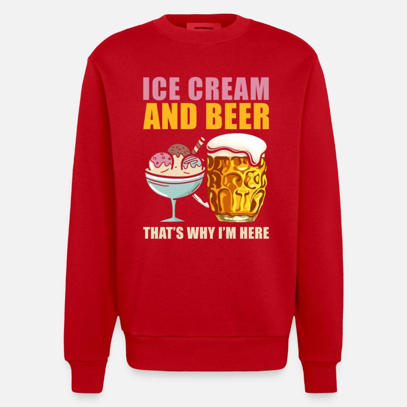 Eis - Heavyweight Oversized Organic Crew Neck Made in EU - Rot