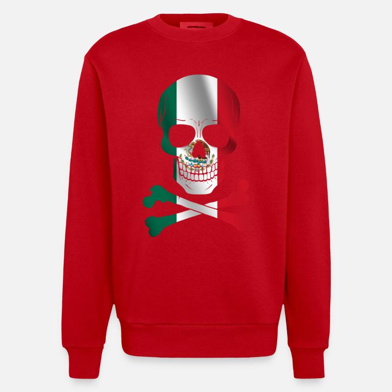 Drapeau du Mexique - Sweat bio épais oversize fabriqué en UE - rouge