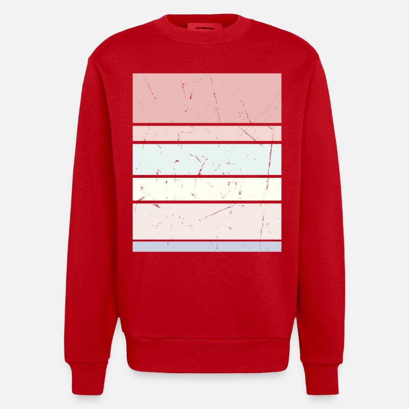 Rectangle pastel d’arrière-plan - Sweat bio épais oversize fabriqué en UE - rouge