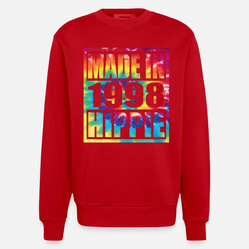 Anniversaire hippie 1998 - Sweat bio épais oversize fabriqué en UE - rouge