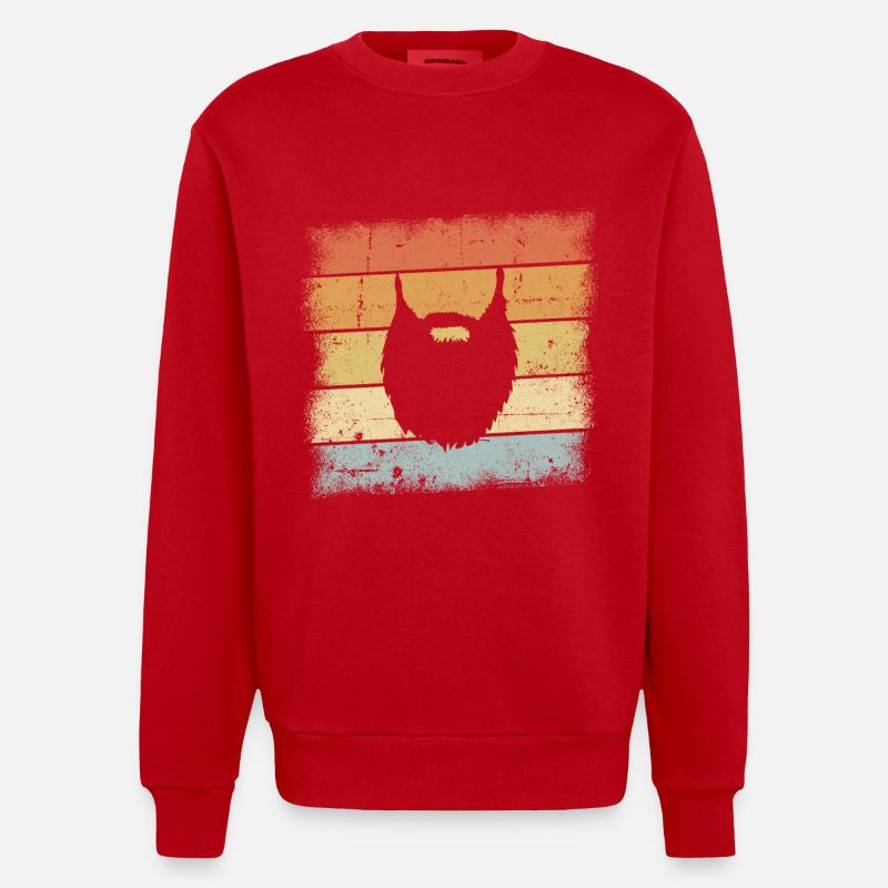 Bart Retro Design - Heavyweight Oversized Organic Crew Neck Made in EU - Rot