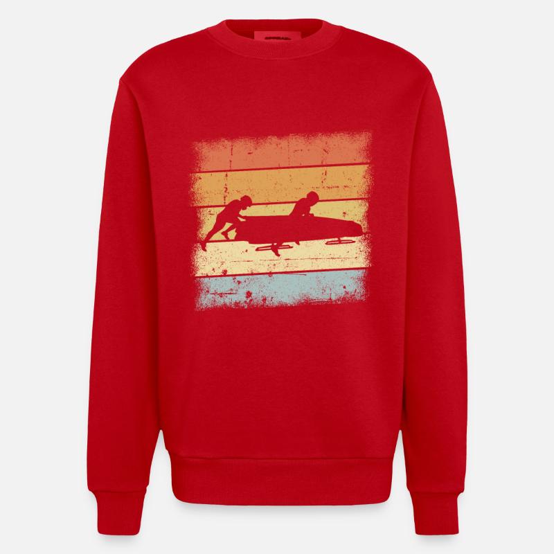 Bob Sled Coucher de soleil - Sweat bio épais oversize fabriqué en UE - rouge