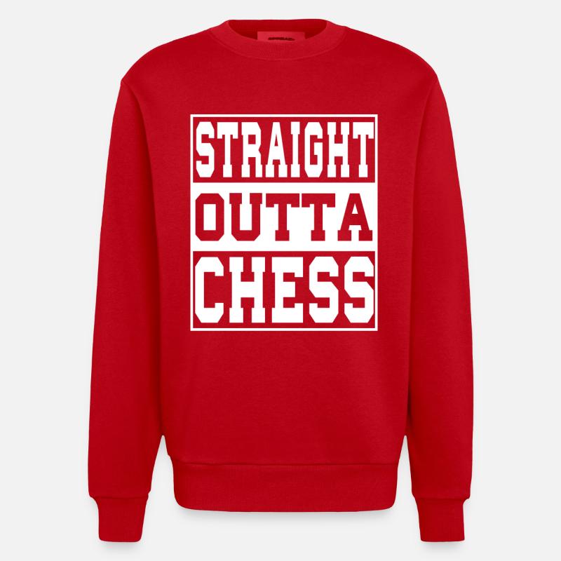 Les échecs disent drôle - Sweat bio épais oversize fabriqué en UE - rouge