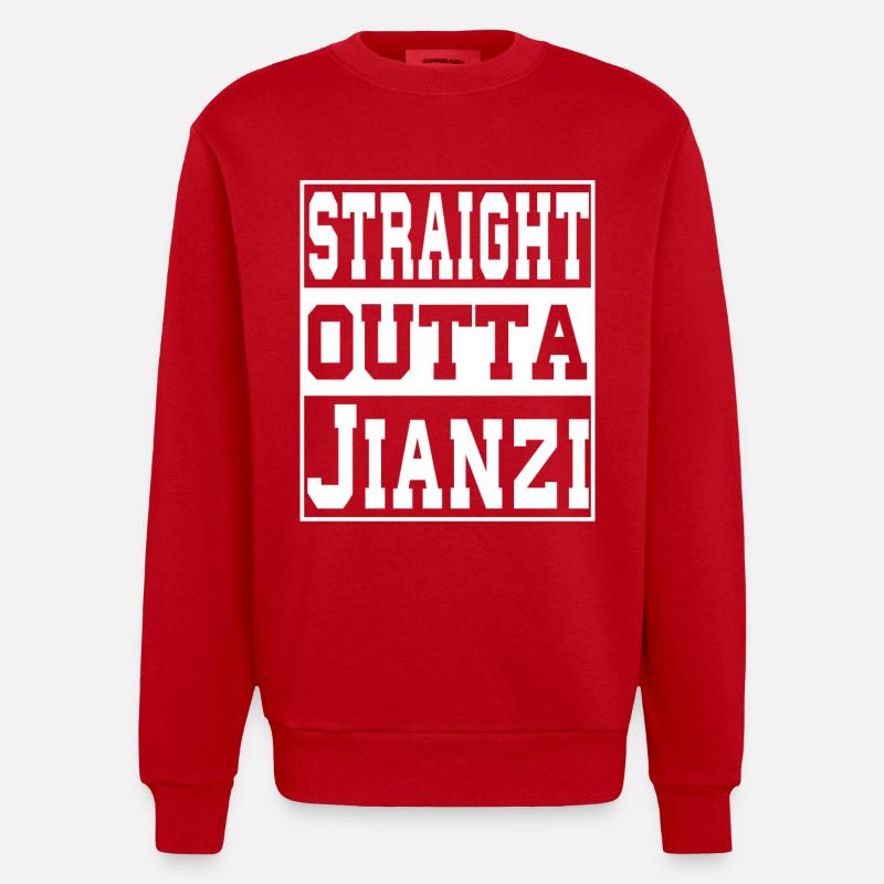 Jianzi dit drôle - Sweat bio épais oversize fabriqué en UE - rouge