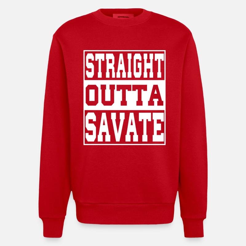 Savate Spruch lustig - Heavyweight Oversized Organic Crew Neck Made in EU - Rot