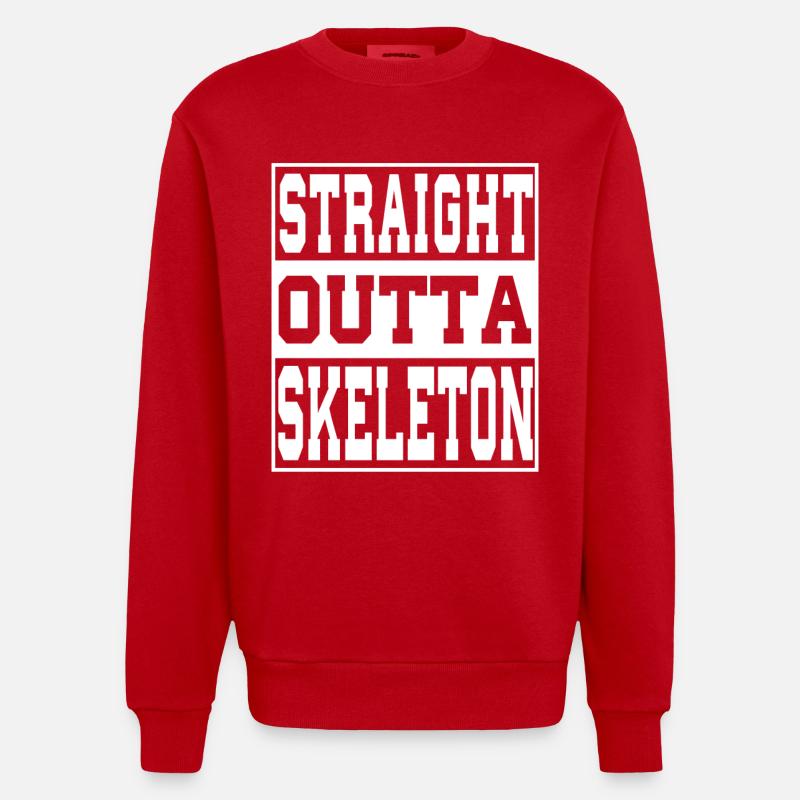 Squelette disant drôle - Sweat bio épais oversize fabriqué en UE - rouge