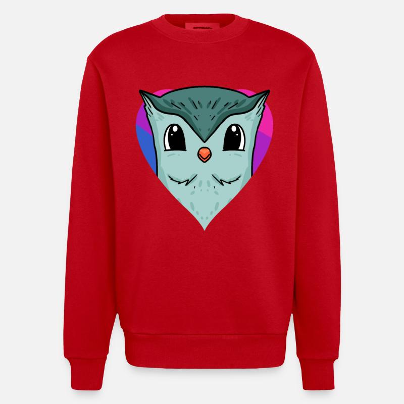 Bisexuell Eule Geschenk - Heavyweight Oversized Organic Crew Neck Made in EU - Rot