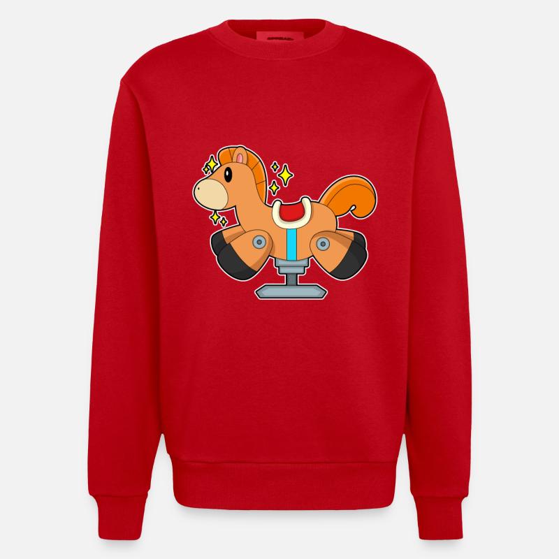 Schaukelpferd - Heavyweight Oversized Organic Crew Neck Made in EU - Rot