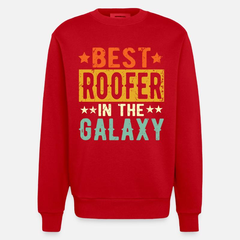 Best Dachdecker ever Dachdecker Geschenk - Heavyweight Oversized Organic Crew Neck Made in EU - Rot