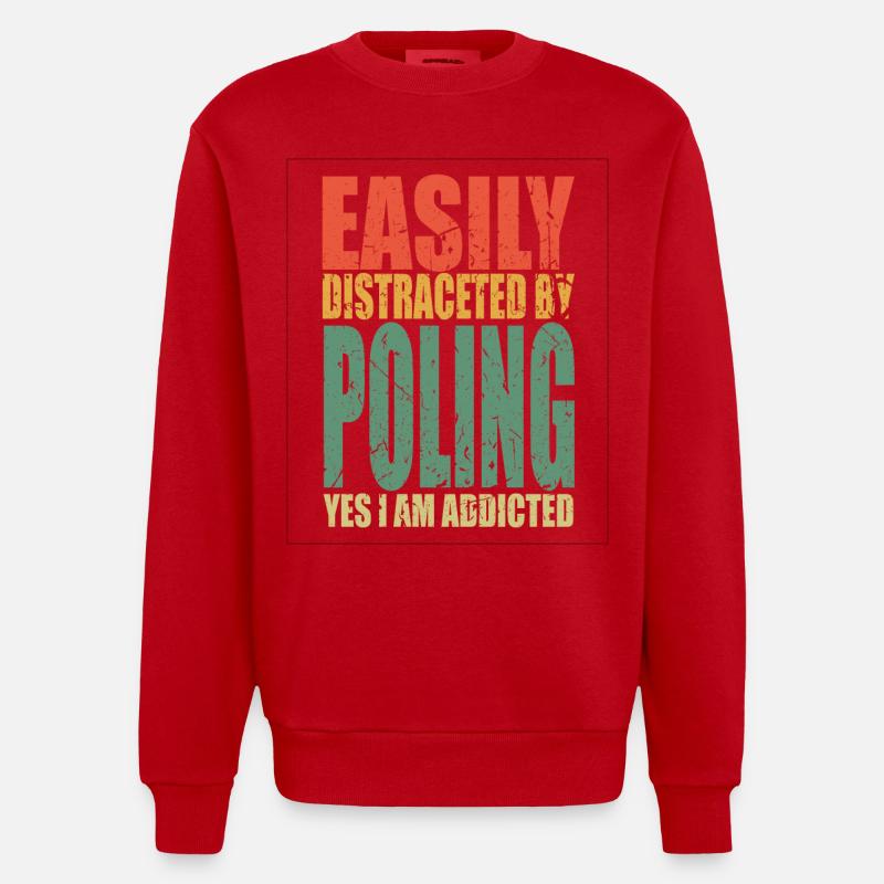 Poling disant drôle - Sweat bio épais oversize fabriqué en UE - rouge