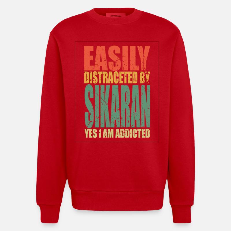 Sikaran dit drôle - Sweat bio épais oversize fabriqué en UE - rouge