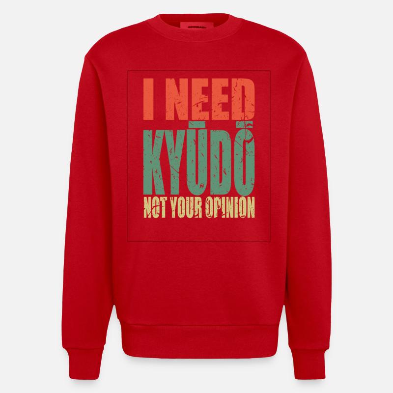 Kyūdō saying funny - Heavyweight Oversized Organic Crew Neck Made in EU - red