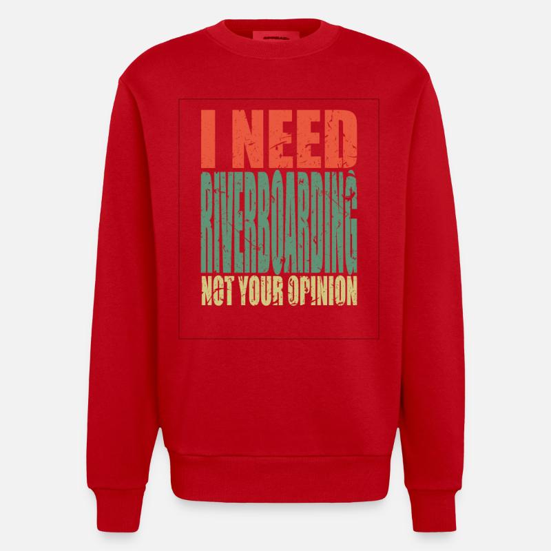 Riverboarding Spruch lustig - Heavyweight Oversized Organic Crew Neck Made in EU - Rot