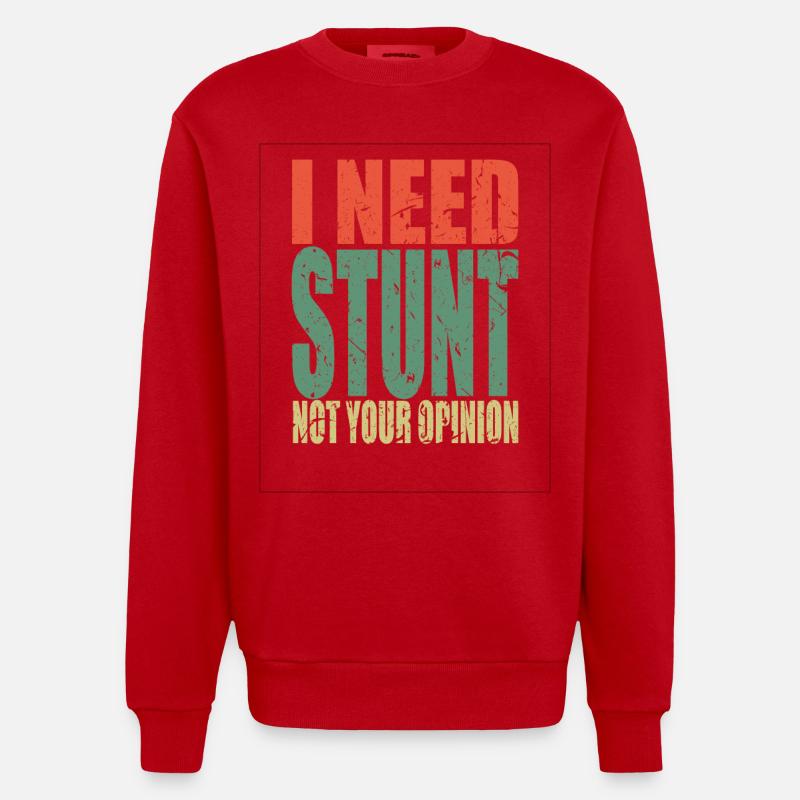Stunt Spruch lustig - Heavyweight Oversized Organic Crew Neck Made in EU - Rot