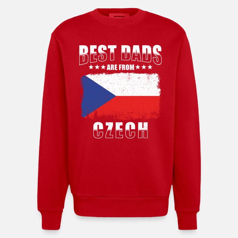 République tchèque Père - Sweat bio épais oversize fabriqué en UE - rouge