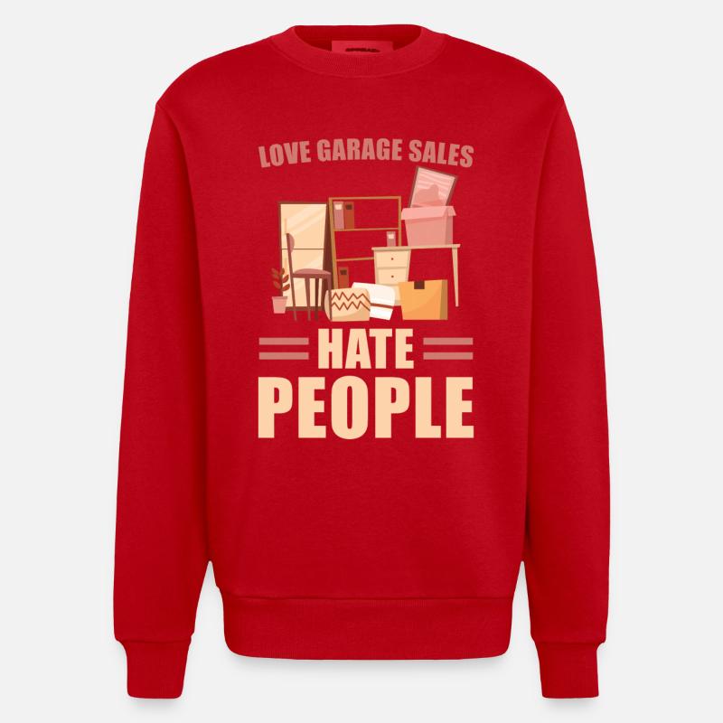 Slogan de vente de garage - Sweat bio épais oversize fabriqué en UE - rouge