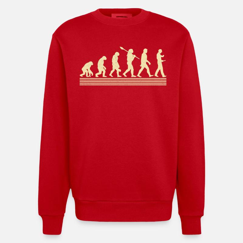 Engineering evolution - Heavyweight Oversized Organic Crew Neck Made in EU - red