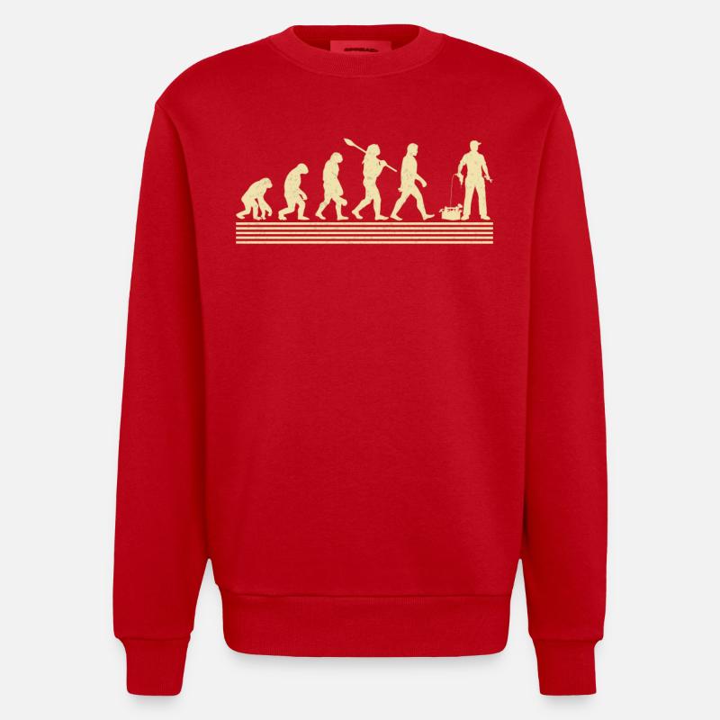 Mechanische Evolution - Heavyweight Oversized Organic Crew Neck Made in EU - Rot
