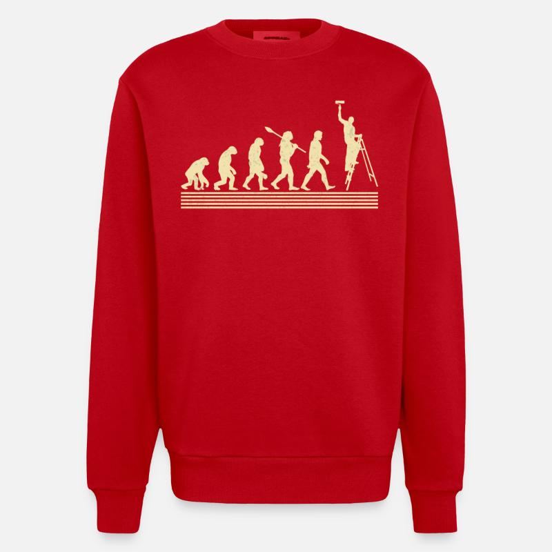 Painter evolution - Heavyweight Oversized Organic Crew Neck Made in EU - red