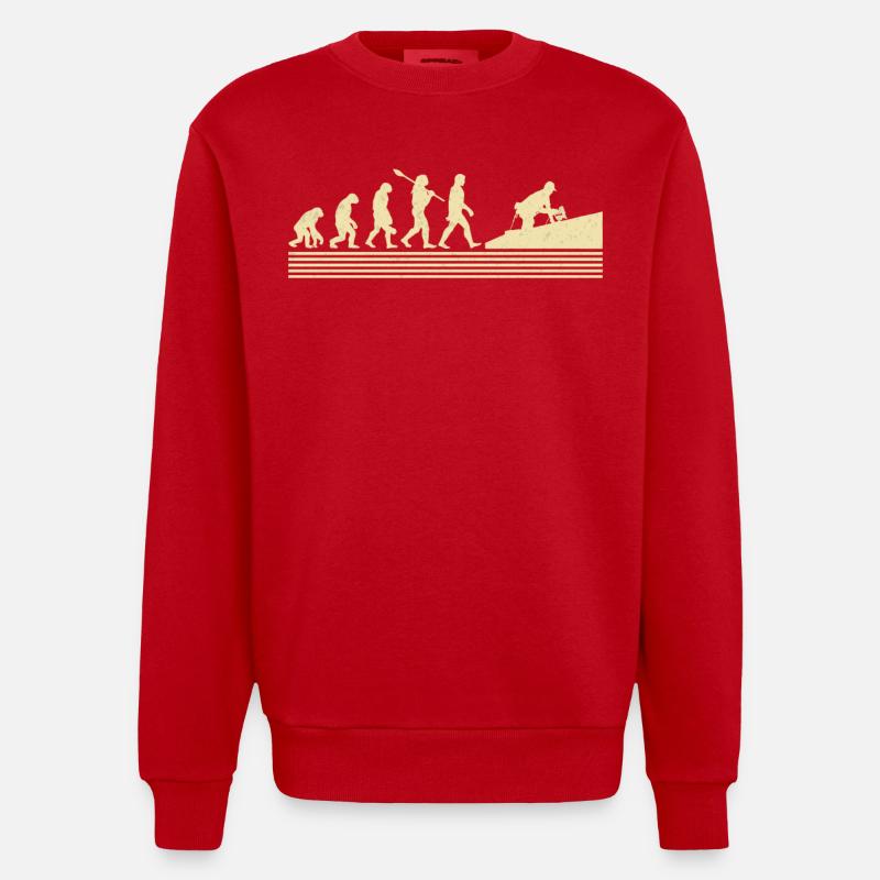 Roofer Evolution - Heavyweight Oversized Organic Crew Neck Made in EU - red