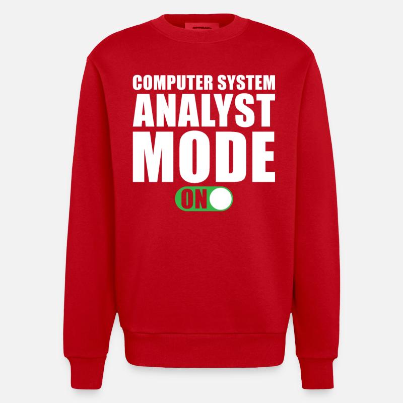 Computer System Analyst Gift - Heavyweight Oversized Organic Crew Neck Made in EU - red