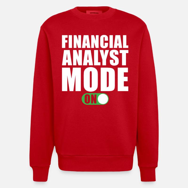 Mode Analyste financier activé - Sweat bio épais oversize fabriqué en UE - rouge