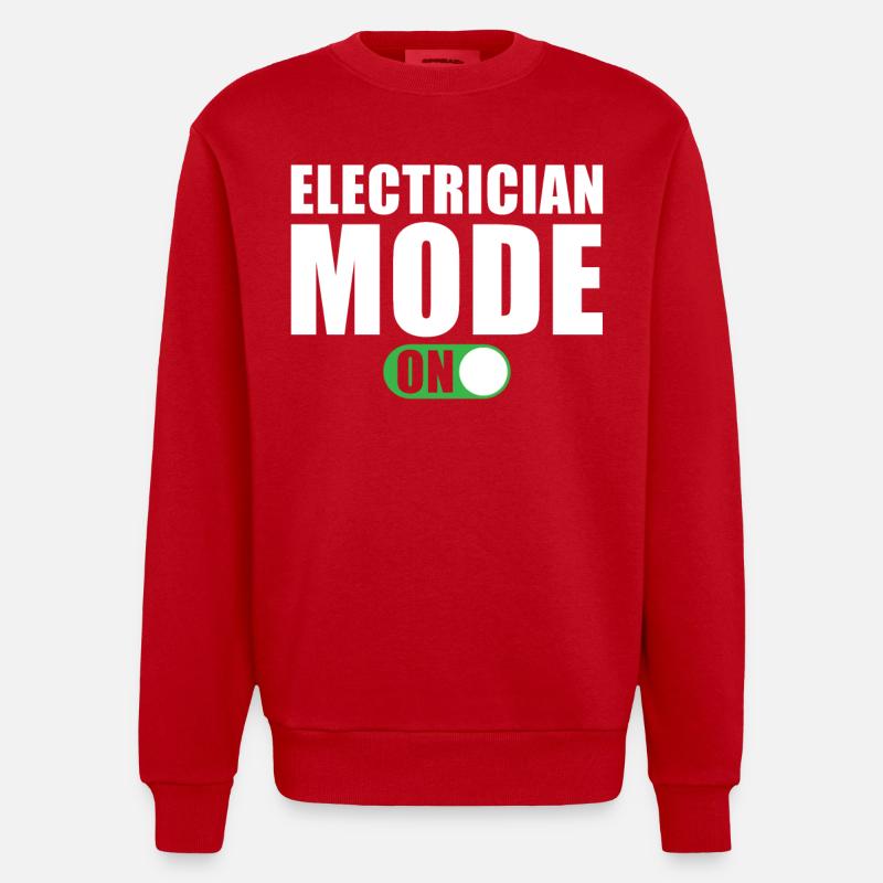 Mode électricien activé - Sweat bio épais oversize fabriqué en UE - rouge
