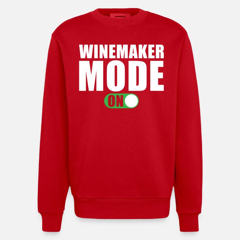Winemaker mode On - Heavyweight Oversized Organic Crew Neck Made in EU - red