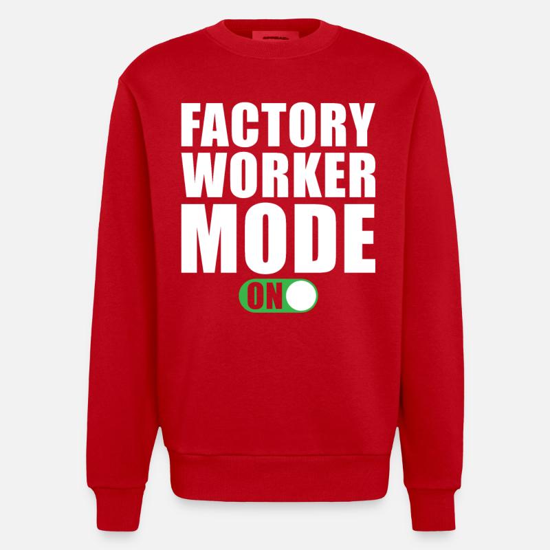 Mode Ouvrier d’usine activé - Sweat bio épais oversize fabriqué en UE - rouge